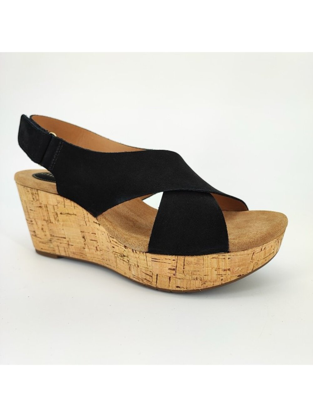 Clarks Artisan Women's Size 9.5 Sandals Leather Black Cork Platform 26107066